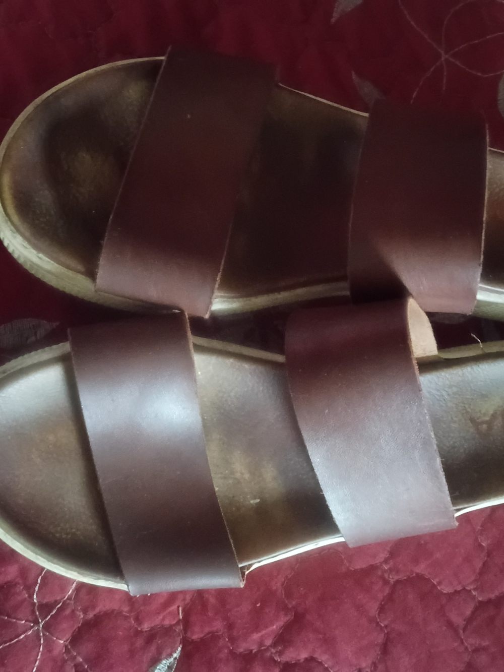 MIA Brown Double-Strap Slide Sandals - Picture 2 of 4